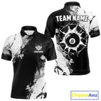Black And White 8 Ball Billiard Jersey Custom Billiard Tournament Shirt, Pool Team Jersey