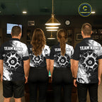 Black And White 8 Ball Billiard Jersey Custom Billiard Tournament Shirt, Pool Team Jersey
