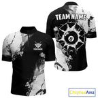 Black And White 8 Ball Billiard Jersey Custom Billiard Tournament Shirt, Pool Team Jersey