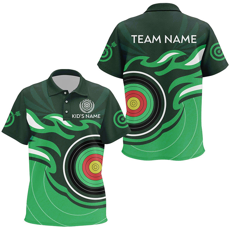 Personalized Green Archery Polo Shirts, Archery Shirts For Team Jerseys