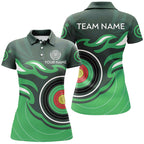 Personalized Green Archery Target Flame Polo & 1/4 Zip Shirts, Archery Shirts For Team Jerseys