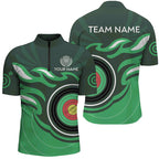 Personalized Green Archery Target Flame Polo & 1/4 Zip Shirts, Archery Shirts For Team Jerseys
