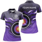Personalized Purple Archery Target Flame Polo & 1/4 Zip Shirts, Archery Shirts For Team Jerseys