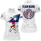 Personalized Grunge Texas Archery Polo Shirts, Patriotic Texas Flag Shirts For Archers