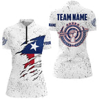 Grunge Texas Archery Quarter-Zip Shirts Custom Patriotic Texas Flag Shirts For Archer