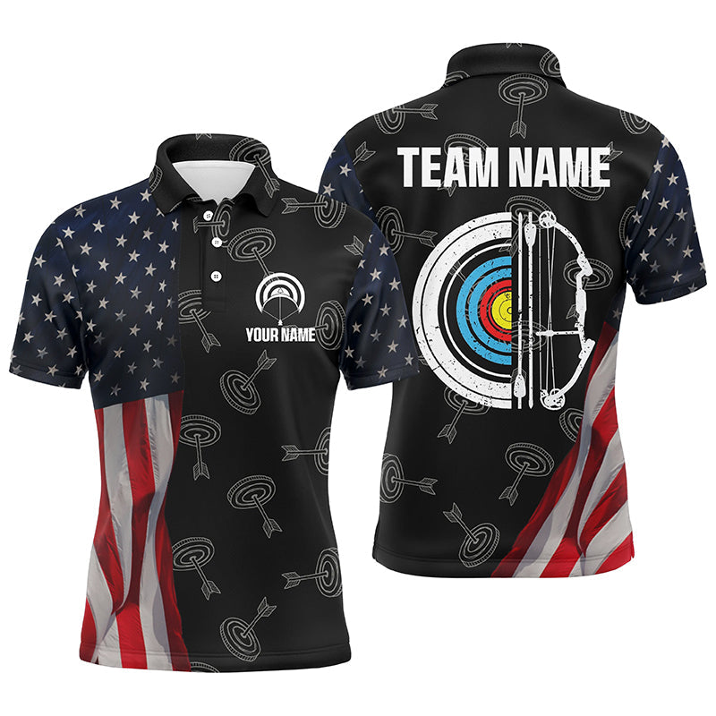 Personalized Retro US Flag Archery Shirts Custom Patriotic Archery Jersey For Archer