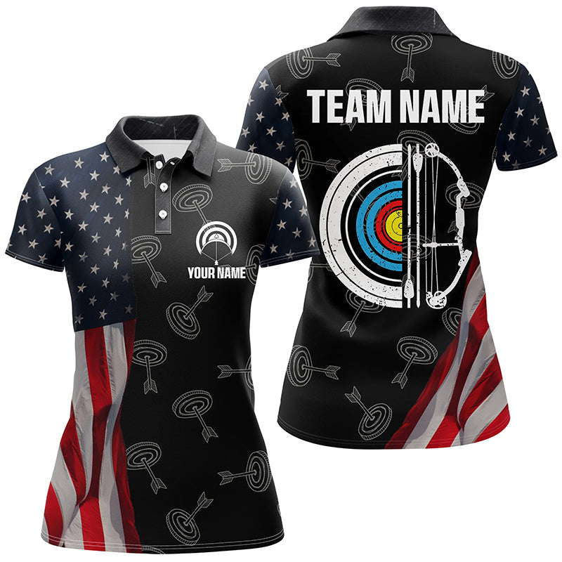 Personalized Retro US Flag Archery Shirts Custom Patriotic Archery Jersey For Archer