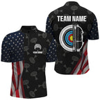 Personalized Retro US Flag Archery Shirts Custom Patriotic Archery Jersey For Archer
