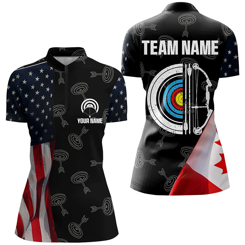 Personalized Retro US Flag Archery Shirts Custom Patriotic Archery Jersey For Archer