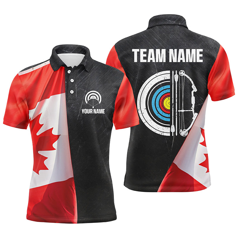 Personalized Retro Canada Flag Archery Shirts Custom Patriotic Archery Jersey For Archer