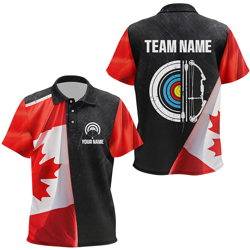 Personalized Retro Canada Flag Archery Shirts Custom Patriotic Archery Jersey For Archer