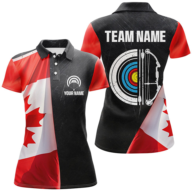 Personalized Retro Canada Flag Archery Shirts Custom Patriotic Archery Jersey For Archer