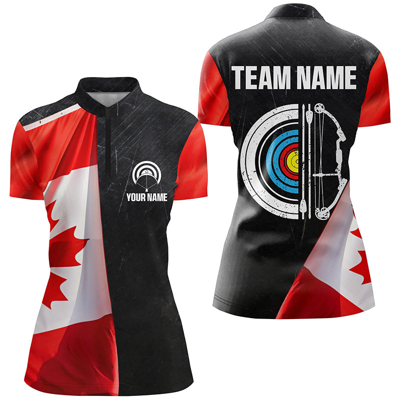 Personalized Retro Canada Flag Archery Shirts Custom Patriotic Archery Jersey For Archer
