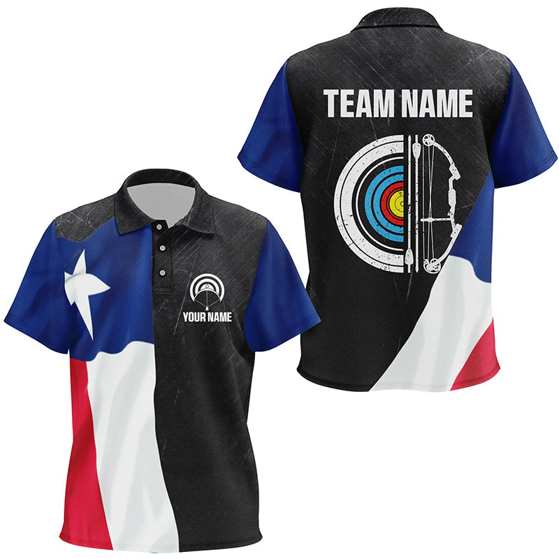 Personalized Retro Texas Flag Archery Shirts Custom Patriotic Archery Jersey For Archer