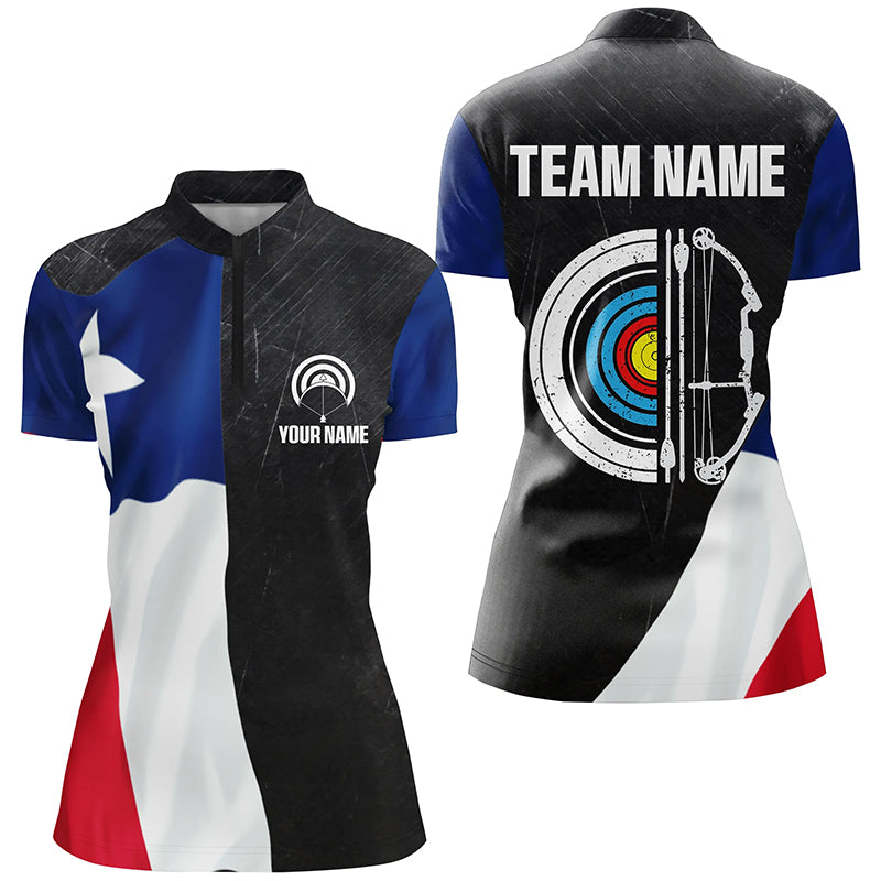 Personalized Retro Texas Flag Archery Shirts Custom Patriotic Archery Jersey For Archer