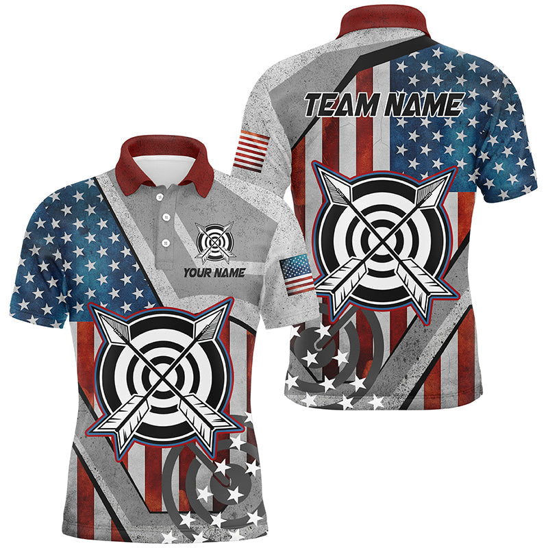 Personalized USA Flag Archery Shirts Custom Patriotic Archery Jerseys For Team Archers