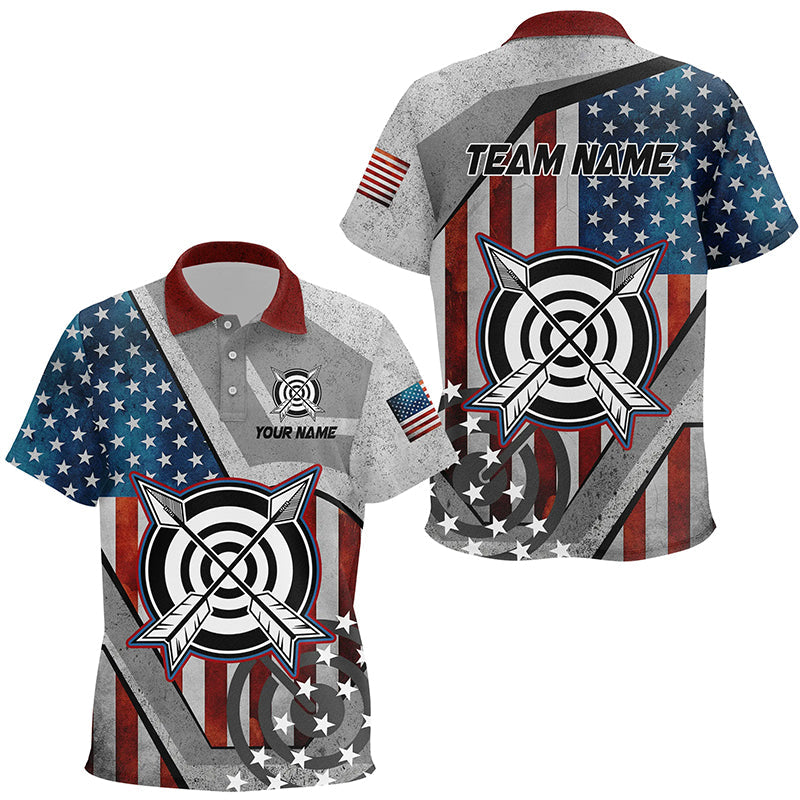Personalized USA Flag Archery Shirts Custom Patriotic Archery Jerseys For Team Archers