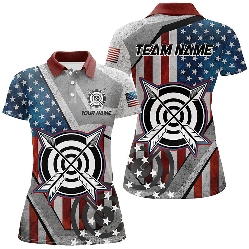 Personalized USA Flag Archery Shirts Custom Patriotic Archery Jerseys For Team Archers