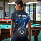 Blue 8 Ball Pool Lightning Thunder Billiard Jersey Custom Pool Team Shirts Polo & 1/4 Zip