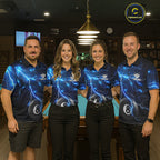 Blue 8 Ball Pool Lightning Thunder Billiard Jersey Custom Pool Team Shirts Polo & 1/4 Zip