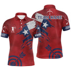Personalized Texas Archery Polo Shirts, Archery Jerseys Texas Flag Shirts For Patriotic Archer