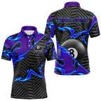 Personalized Blue Purple 3D 8 Ball Billiards Pool Shirts Custom Billiard Team Jerseys