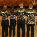 Black And Yellow Flaming Dragon Bowling Jersey Custom Bowling League Team Shirts