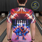 Funny Flame Neon Cowboy Bowling Shirts Custom Bowling Team Jersey Polo & Quarter Zip