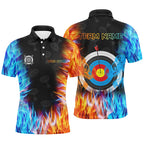 Personalized Archery Target Fire And Water 3D Printed Polo Shirts Custom Archery Jersey