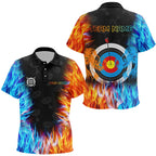 Personalized Archery Target Fire And Water 3D Printed Polo Shirts Custom Archery Jersey