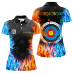 Personalized Archery Target Fire And Water 3D Printed Polo Shirts Custom Archery Jersey