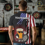 American Flag Funny Beer Darts Shirts Custom Patriotic Darts Team Jersey Polo & 1/4 Zip