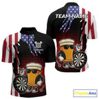 American Flag Funny Beer Darts Shirts Custom Patriotic Darts Team Jersey Polo & 1/4 Zip