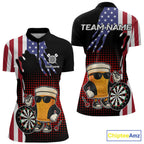 American Flag Funny Beer Darts Shirts Custom Patriotic Darts Team Jersey Polo & 1/4 Zip
