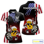 Custom Funny Beer American Flag Darts Shirts, Patriotic Darts Team Jersey Polo & 1/4 Zip