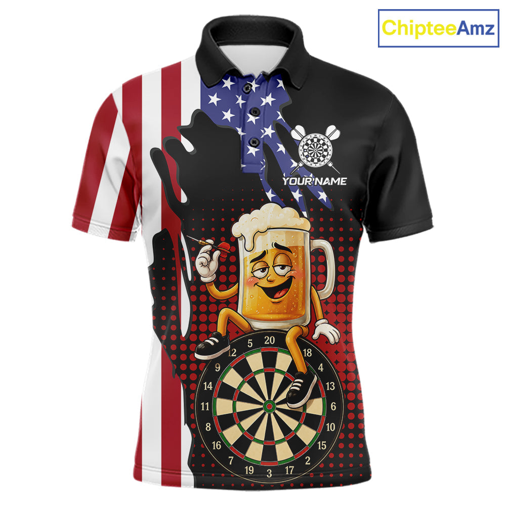 Funny Drunk Beer American Flag Darts Shirts Custom Patriotic Darts Team Jersey