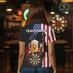 Funny Drunk Beer American Flag Darts Shirts Custom Patriotic Darts Team Jersey