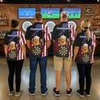 Funny Drunk Beer American Flag Darts Shirts Custom Patriotic Darts Team Jersey