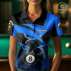 Black And Blue 8 Ball Pool Eagle Lightning Billiard Shirts Custom Billiard Team Jersey