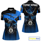 Black And Blue 8 Ball Pool Eagle Lightning Billiard Shirts Custom Billiard Team Jersey