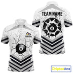 Funny Crack 8 Ball Billiard Pool Shirts Custom White Grunge Billiard League Team Jersey