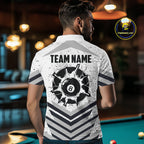 Funny Crack 8 Ball Billiard Pool Shirts Custom White Grunge Billiard League Team Jersey