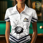 Funny Crack 8 Ball Billiard Pool Shirts Custom White Grunge Billiard League Team Jersey