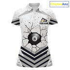 Funny Crack 8 Ball Billiard Pool Shirts Custom White Grunge Billiard League Team Jersey