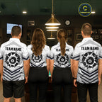 Funny Crack 8 Ball Billiard Pool Shirts Custom White Grunge Billiard League Team Jersey