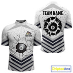 Funny Crack 8 Ball Billiard Pool Shirts Custom White Grunge Billiard League Team Jersey