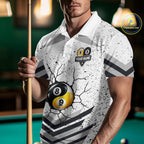 Funny Yin-Yang 8 Ball & 9 Ball Billiard Shirts Custom White Grunge Pool Team Jersey