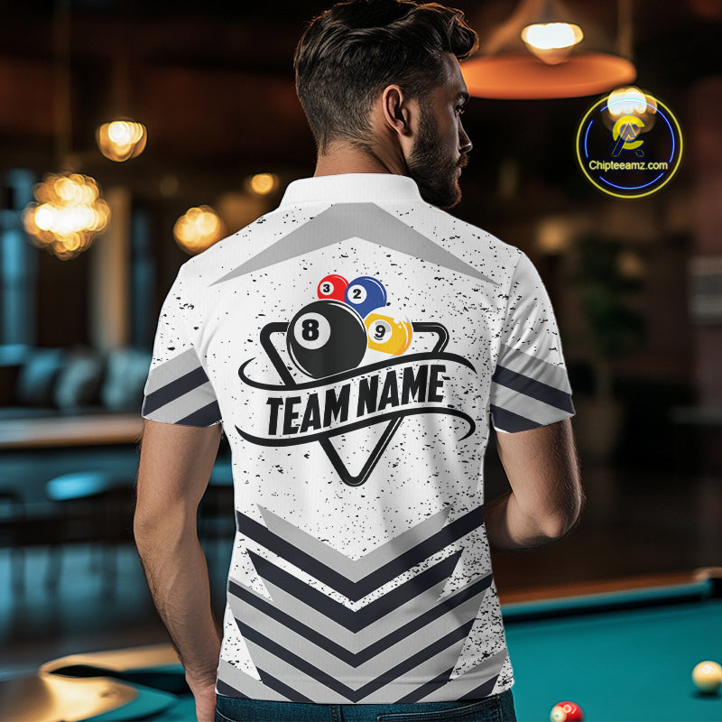 Funny Yin-Yang 8 Ball & 9 Ball Billiard Shirts Custom White Grunge Pool Team Jersey