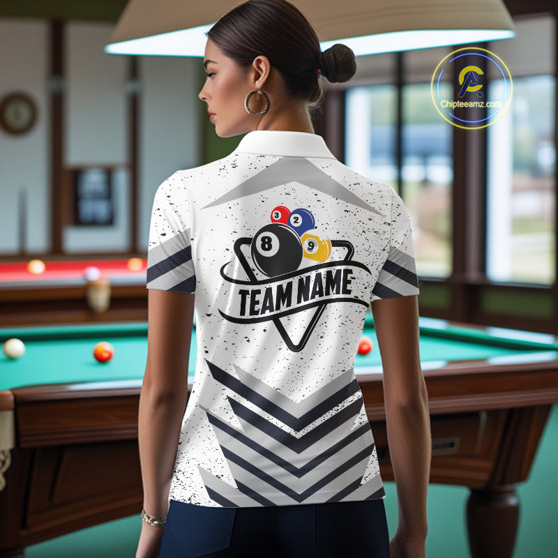 Funny Yin-Yang 8 Ball & 9 Ball Billiard Shirts Custom White Grunge Pool Team Jersey