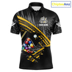 Personalized Billiard Shirts Custom Yellow Billiard Pool Ball Jersey, Billiard Team Shirt